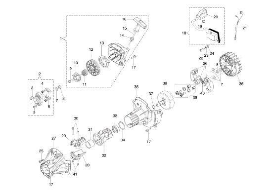 Starter assy and clutch DS 4000 T Brushcutter