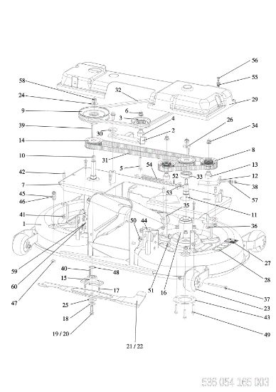 Mowing deck (Without change over) EF 106/24 KH (K2400AVD V-twin) Cat. 2018 Garden tractor