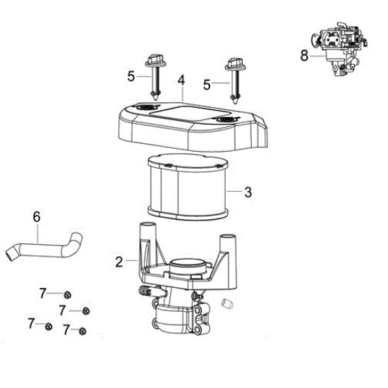 Air filter (from 05/17) EF 106/24 KH (K2400AVD V-twin) Cat. 2018 Garden tractor