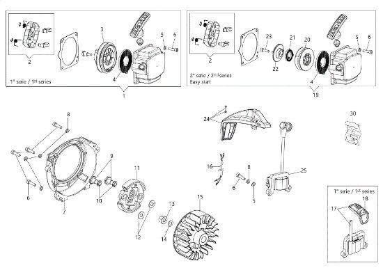 Starter assy and clutch DSH 4000 BP Brushcutter