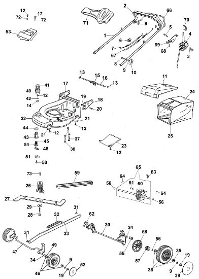 Complete illustrated parts list AR 48 TH Lawnmower