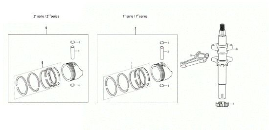 Shaft + piston LR 48 TK COMFORT PLUS (K605) EURO 5 Lawnmower