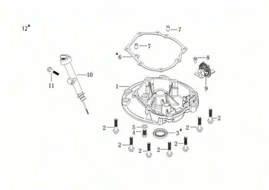 Crankcase cover LR 53 TK ALL ROAD PLUS 4 (K805) EURO 5 Lawnmower
