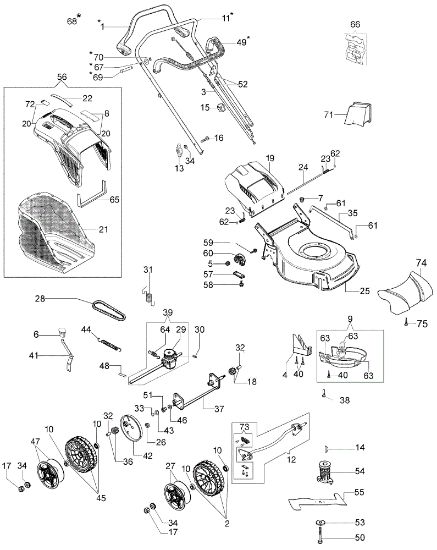 Complete illustrated parts list LR 48 TBQ COMFORT PLUS EURO 5 Lawnmower