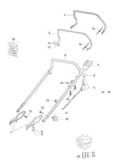 Handlebar MR 55 TBD EURO 5 Lawnmower