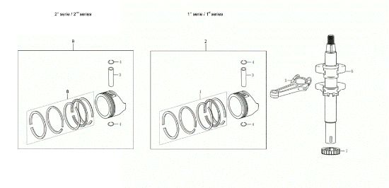 Shaft + piston LV 48 TK ALLROAD PLUS 4 (K655) EURO 5 Lawnmower