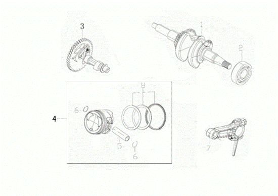 Shaft + piston MZ 2055 K Rotary tiller