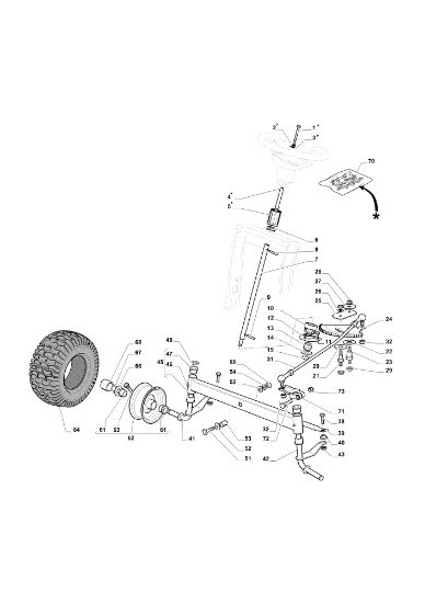Steering arm EF 98L/14,5 K H Cat. 2020 Garden tractor