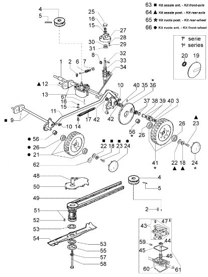 Axle assy MR 534 TBT Lawnmower