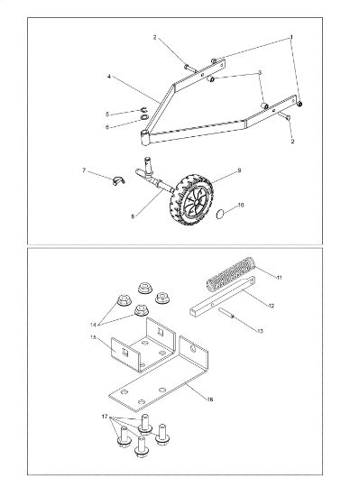 Front wheel DEB 517 Bush hog mower
