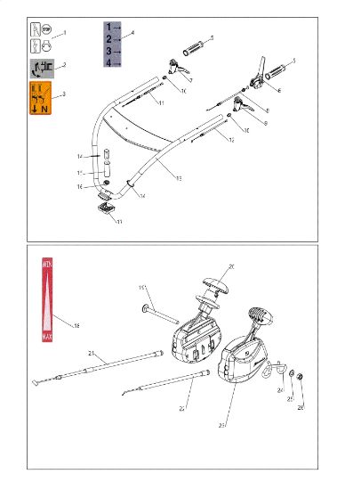 Handlebar DEB 5158 Bush hog mower