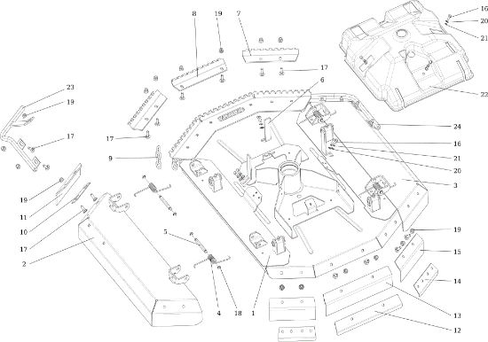 Pre-painted deck assembly (1/2) TUAREG 92 EVO (K2400AVD V-Twin - EURO5) Cat.2021 Garden tractor