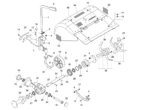 60 cm rotor with adjustable cowling and fixed connection 69219103 405 S Rotary cultivator