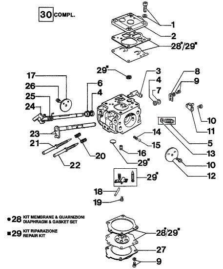Carburettor WJ-61 TT 160 Power cutter