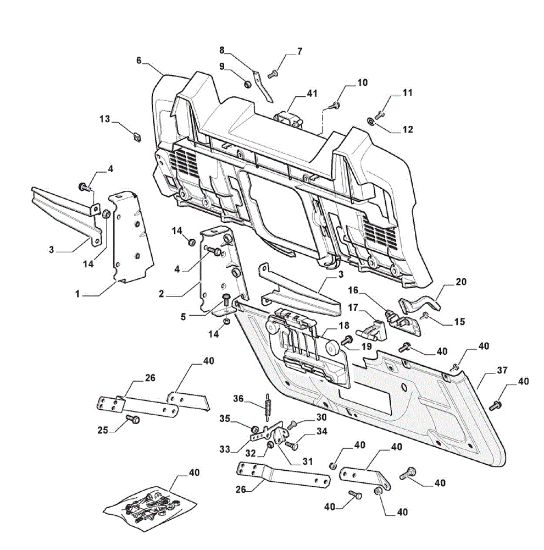 Frame (2/2) GLX 14-84H Garden tractor