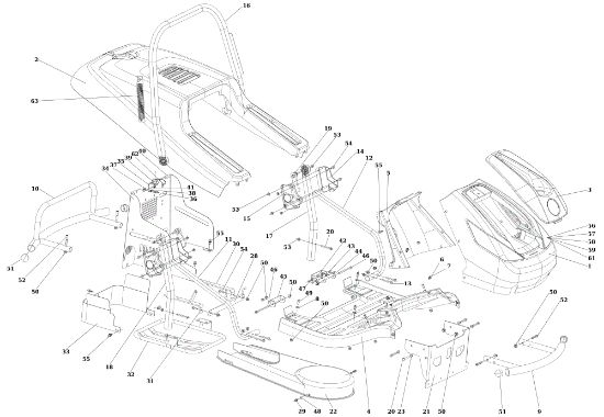 Hood (1/2) TUAREG 92 EVO Cat.2023 Garden tractor