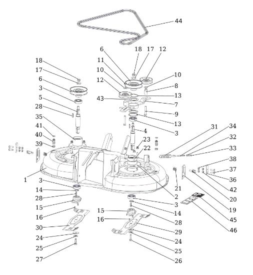 Mowing deck (1/2) EF 92/13H Cat.2023 Garden tractor
