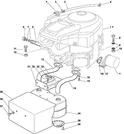 Engine EF 102C/17M Garden tractor