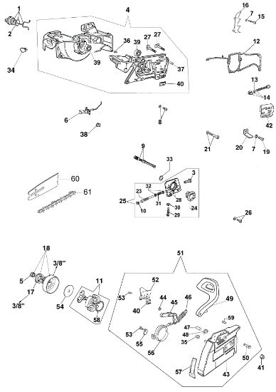 Crankcase and brake 165 HD Chainsaw