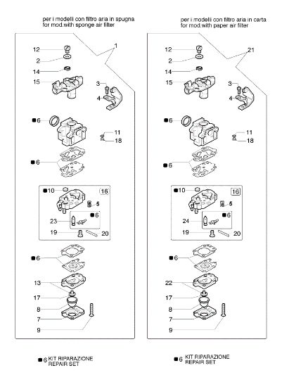 Carburettor WYK-104, WYK143A 8460 Brushcutter