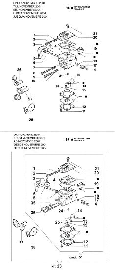 Carburettor WT-705 132 S Chainsaw