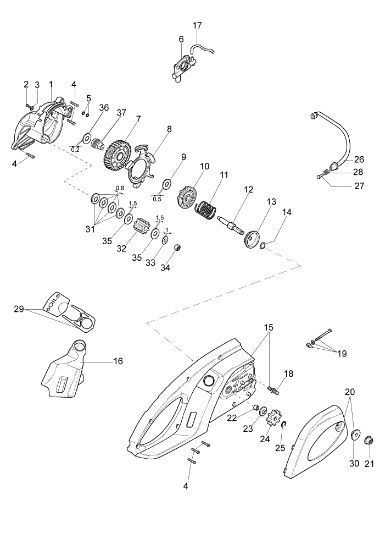Set of pinions EF 19 E Electricsaw