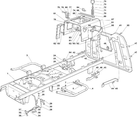 Frame assembly EF 92C/13,5H Cat.2005 Garden tractor
