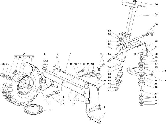Steering arm EF 92C/13,5H Cat.2005 Garden tractor