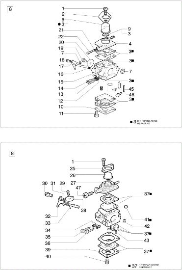 Carburettor WT-442C, C1Q-E7A 8405 Brushcutter