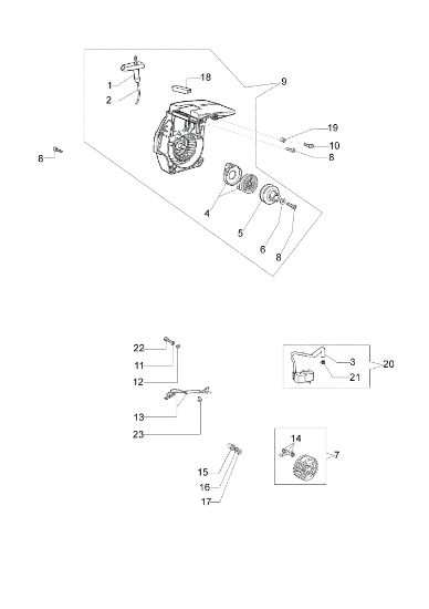 Starter assy MT 4000 Chainsaw