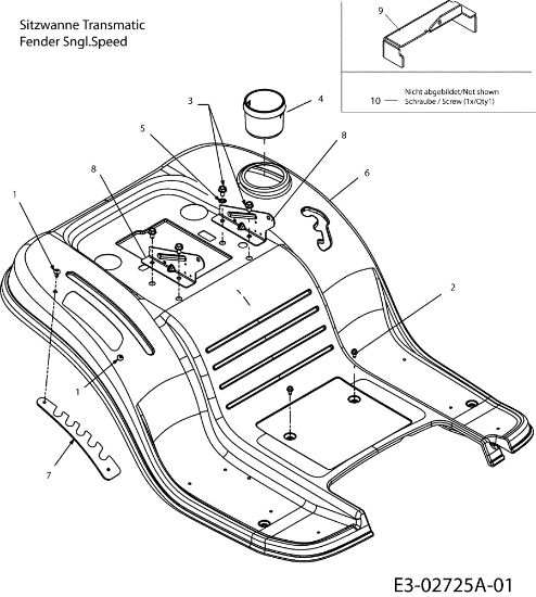 Rear fender FORMULA 97/13,5 T Cat.2006 Garden tractor
