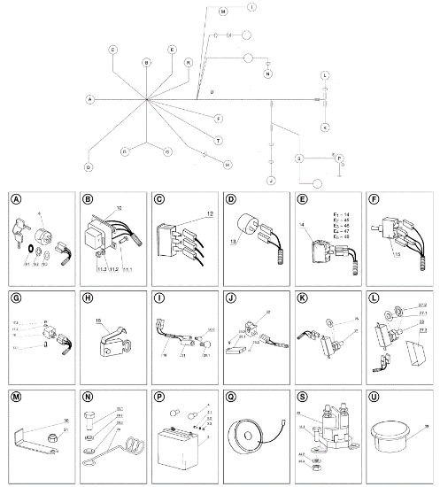 Electrical parts EF 104J/20H Cat.2006-2007 Garden tractor