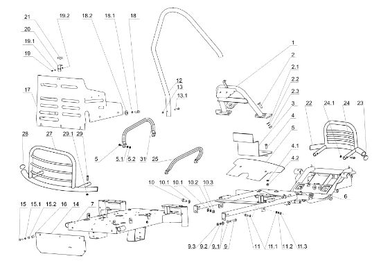 Frame assembly TUAREG 92 Cat.2006-2007 Garden tractor