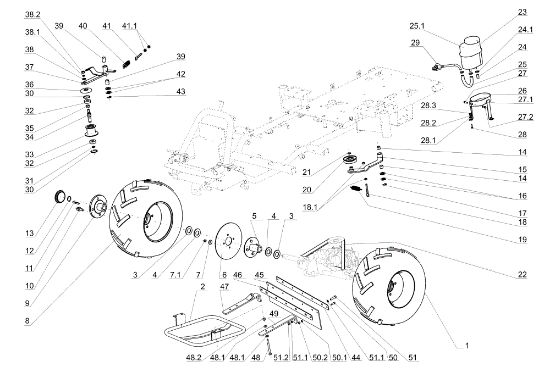 Rear axle TUAREG 92 Cat.2006-2007 Garden tractor