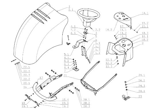 Hood (2/2) EF 104J/15,5H Cat.2006-2007 Garden tractor
