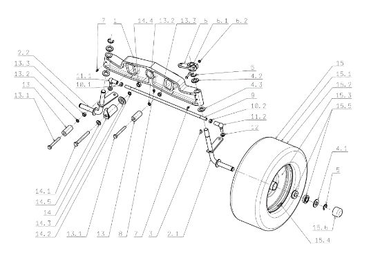 Front axle EF 104J/16H Cat.2006-2007 Garden tractor