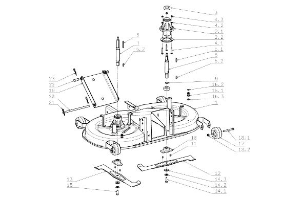 Pre-painted deck assembly (1/2) EF 104J/16H Cat.2006-2007 Garden tractor