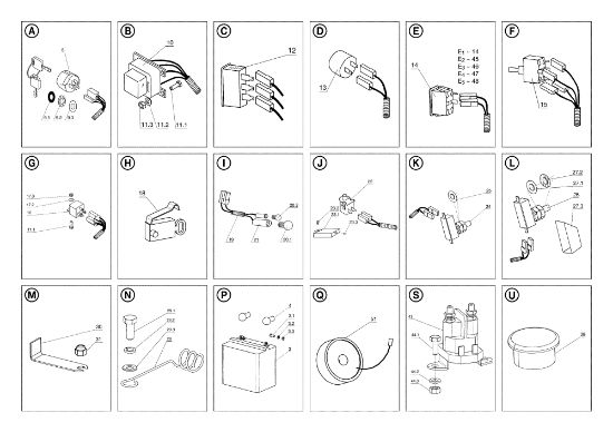 Electrical parts EF 104J/16H Cat.2006-2007 Garden tractor