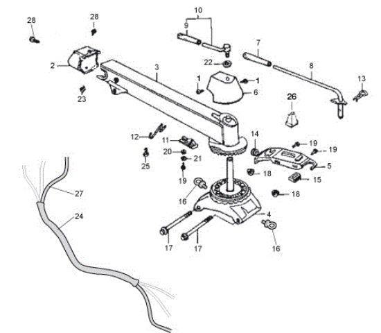 Handle bars and controls MZ 2600 R (EN709) Rotary tiller