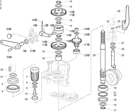 Set of pinions MZ 2000 Rotary tiller