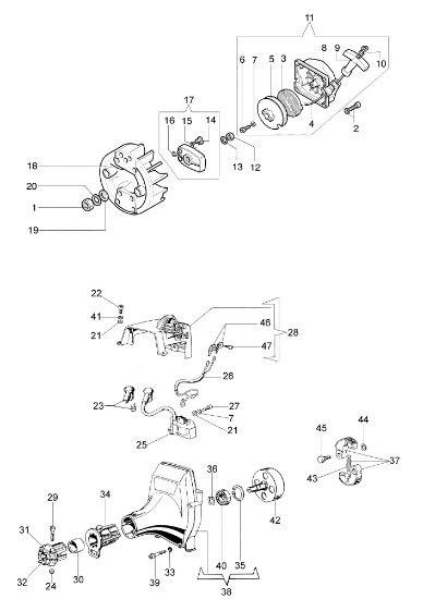 Starter assy and clutch 8300 IC NEW Brushcutter