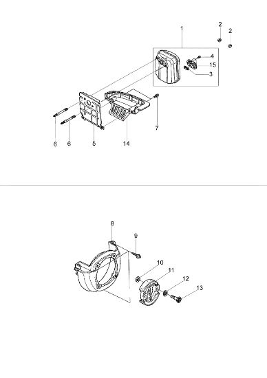 Muffler and clutch DS 3600 4S Brushcutter