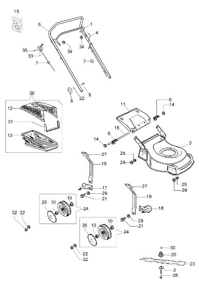 Illustrated parts list LR 53 PHX Lawnmower
