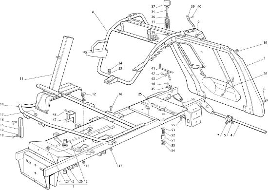 Frame assembly EF 72C/12,5M Cat.2007 Garden tractor