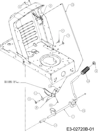 Pedals FORMULA 108/15,5 H Cat.2007 Garden tractor