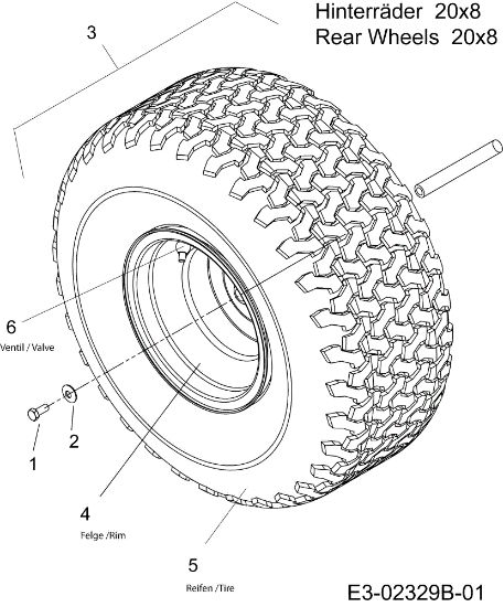 Rear wheels FORMULA 108/15,5 H Cat.2007 Garden tractor