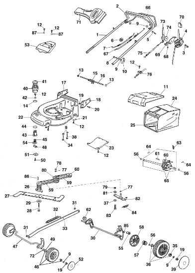 Illustrated parts list AR 48 THV Lawnmower