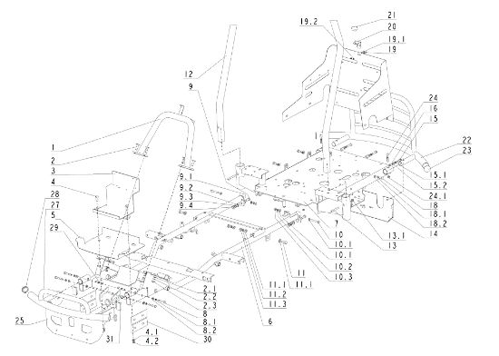 Frame assembly TUAREG 92 4x4 Cat.2007 Garden tractor