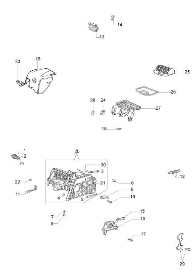 Crankcase and air filter 136 S Chainsaw