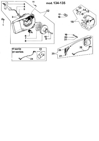 Starter assy 135 Chainsaw